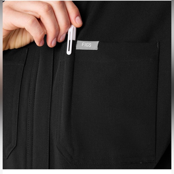 Figs Rafaela Cargo ScrubJumpsuit™ Women's Black Jumpsuit - Picture 9 of 15